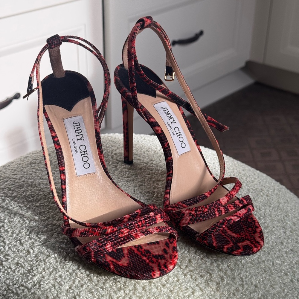 Jimmy Choo Red Strappy Heels